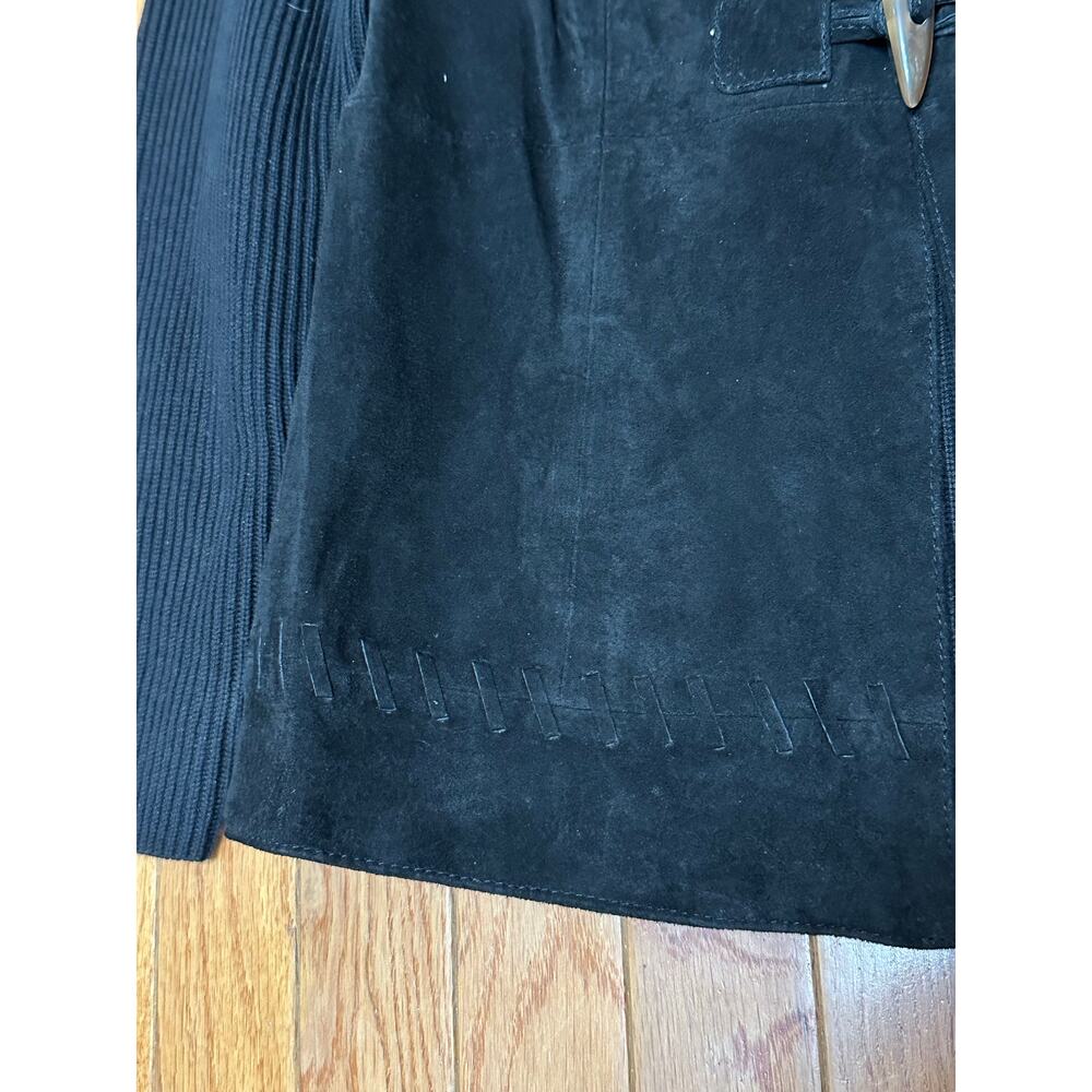 Peter Nygard Leather & Knit Toggle Jacket Black Size PS New Petite Small - Picture 8 of 9
